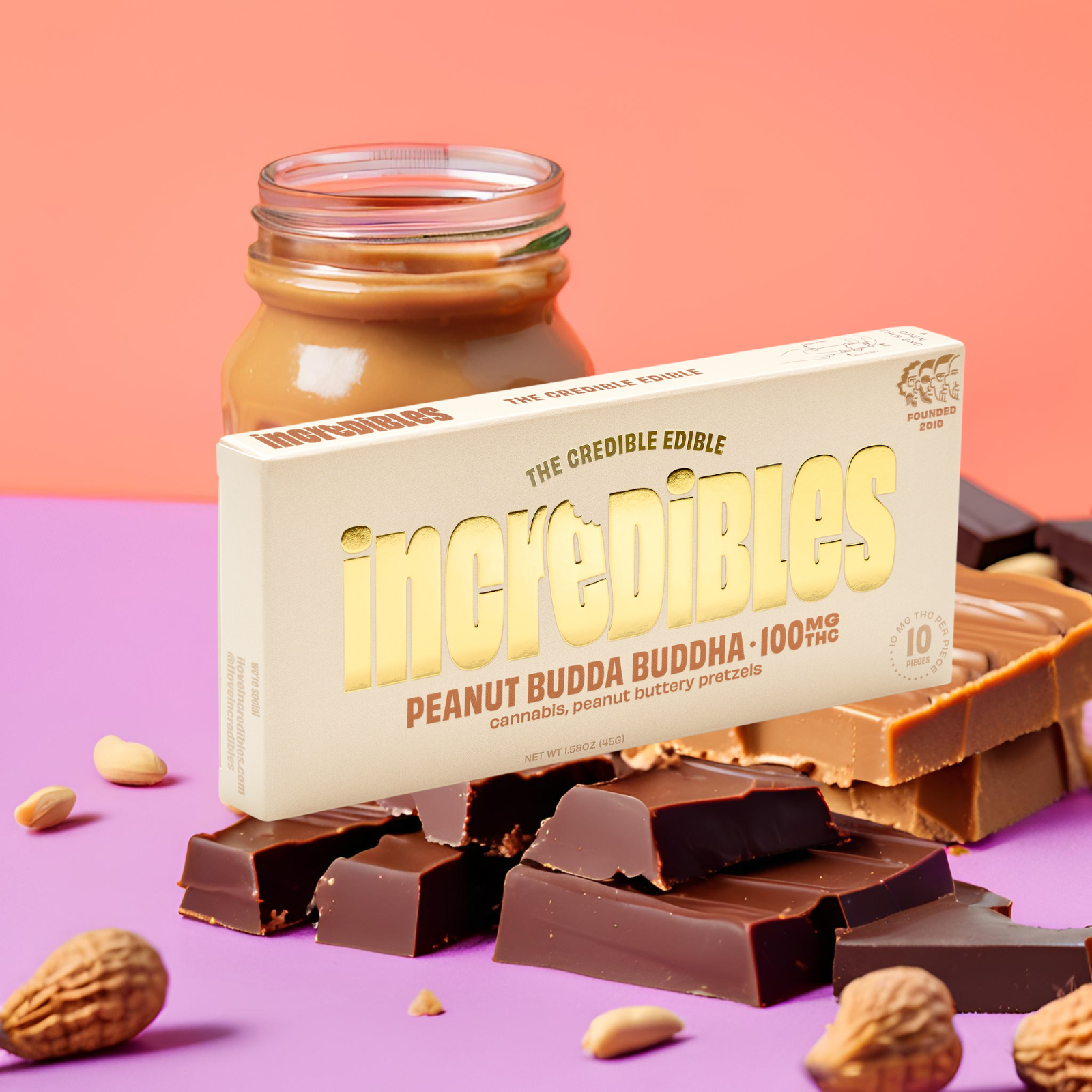 Photograph of product: Chocolate | Peanut Budda Buddha Bar | 20 pc