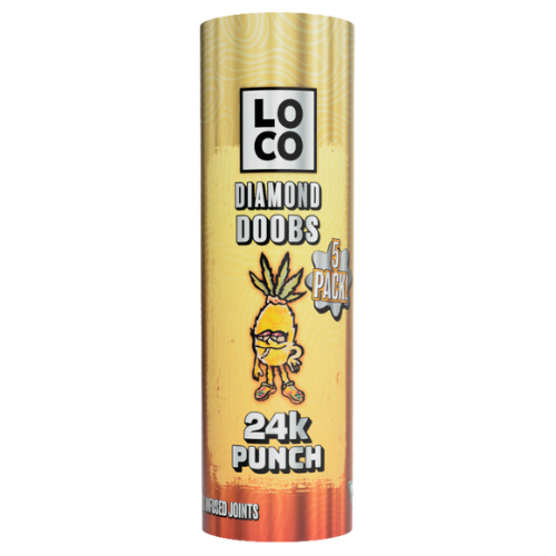 Photograph of product: LOCO 24k Gold Punch Infused Pre-Rolls 5 Pack 5g