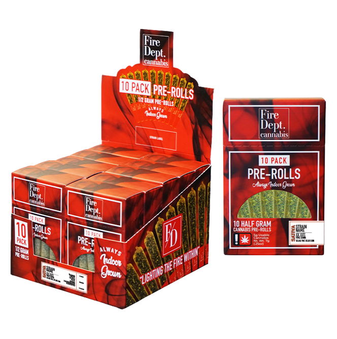 Photograph of product: Fire Dept Sour Secret Preroll 10 Pack-5g