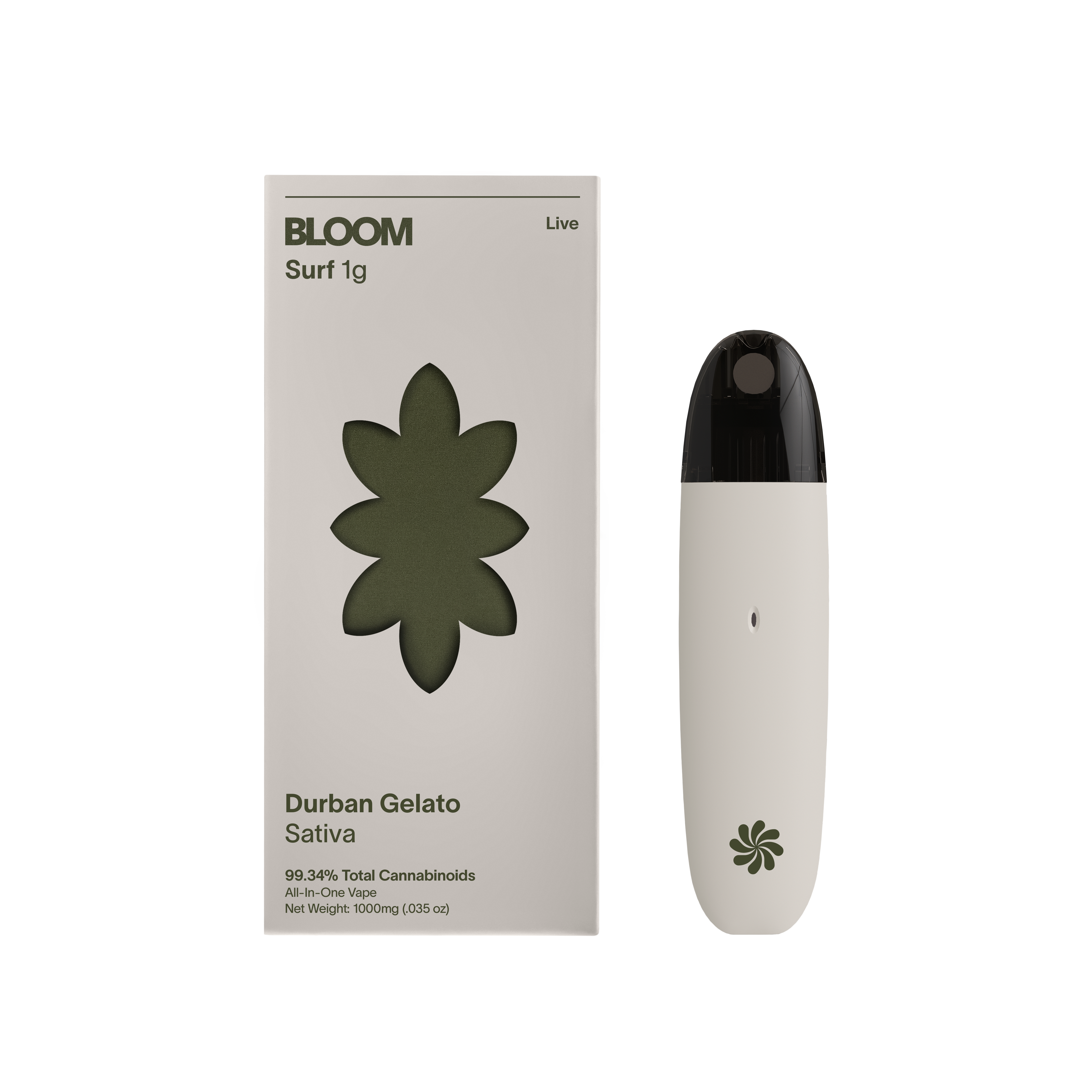 Photograph of product: Bloom Durban Gelato Live Resin Disposable 1.0g
