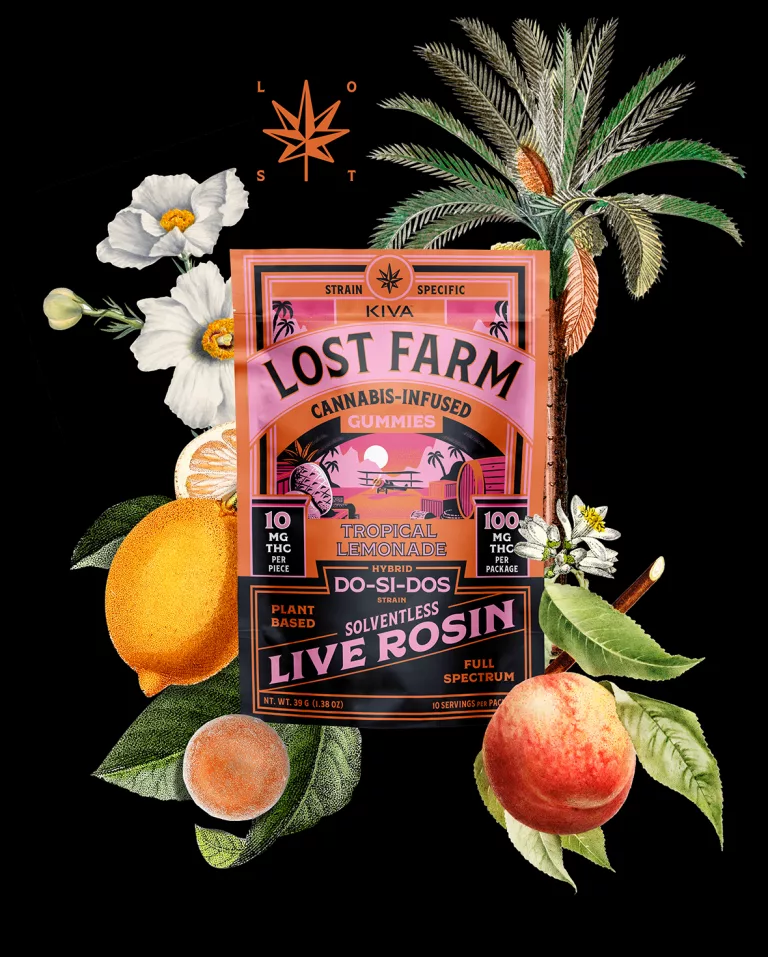 Photograph of product: Lost Farm - Tropical Lemonade/Do-Si-Dos - 10ct Live Rosin Gummies