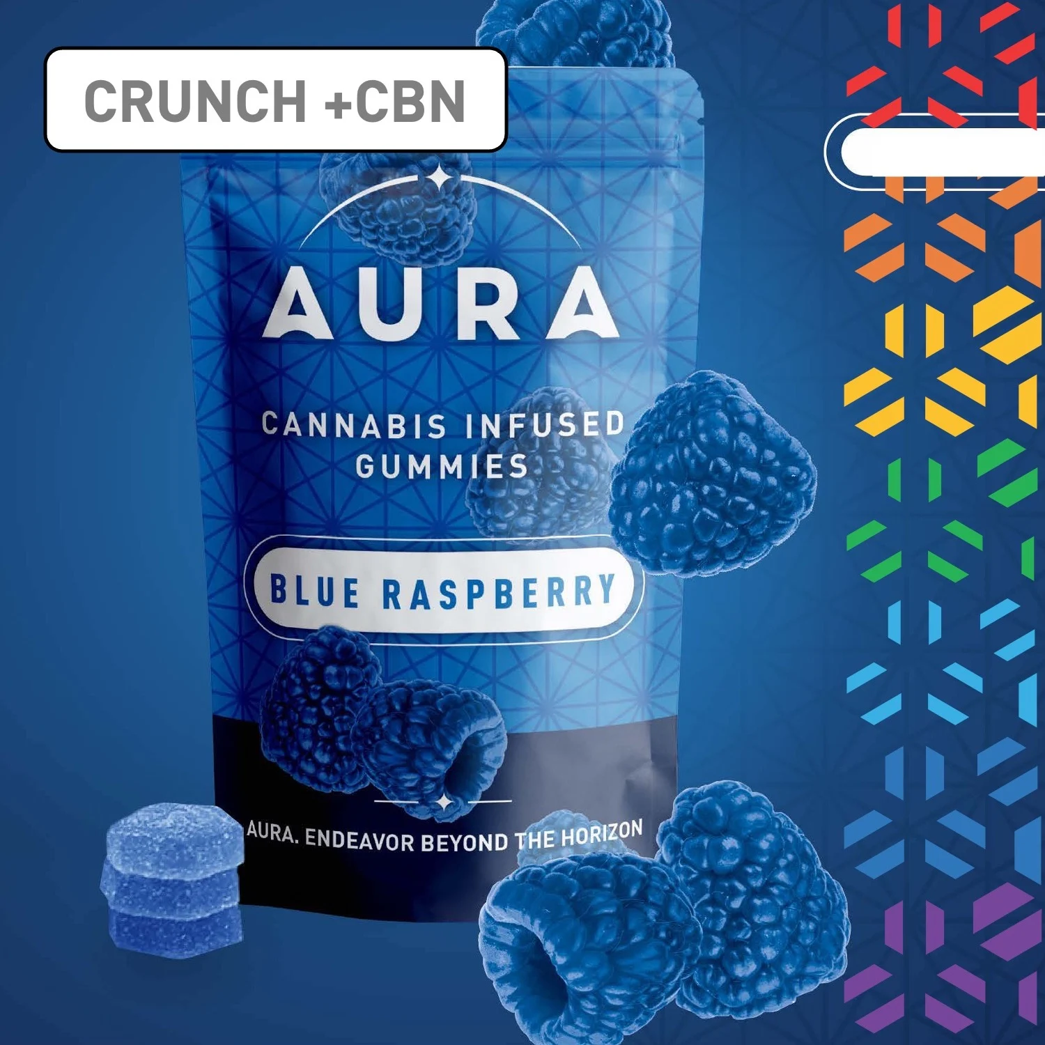 Photograph of Product: Blue Raspberry CRUNCH +CBN | 10 x 11mg