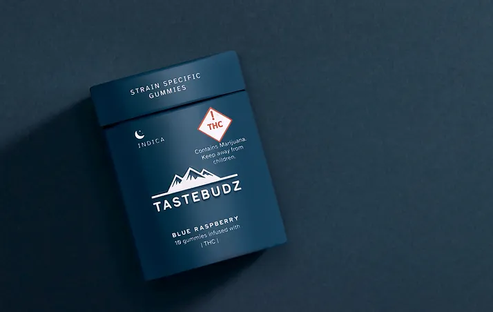 Photograph of product: Tastebudz | Gummies | Oui'd | Blue Raspberry |100mg