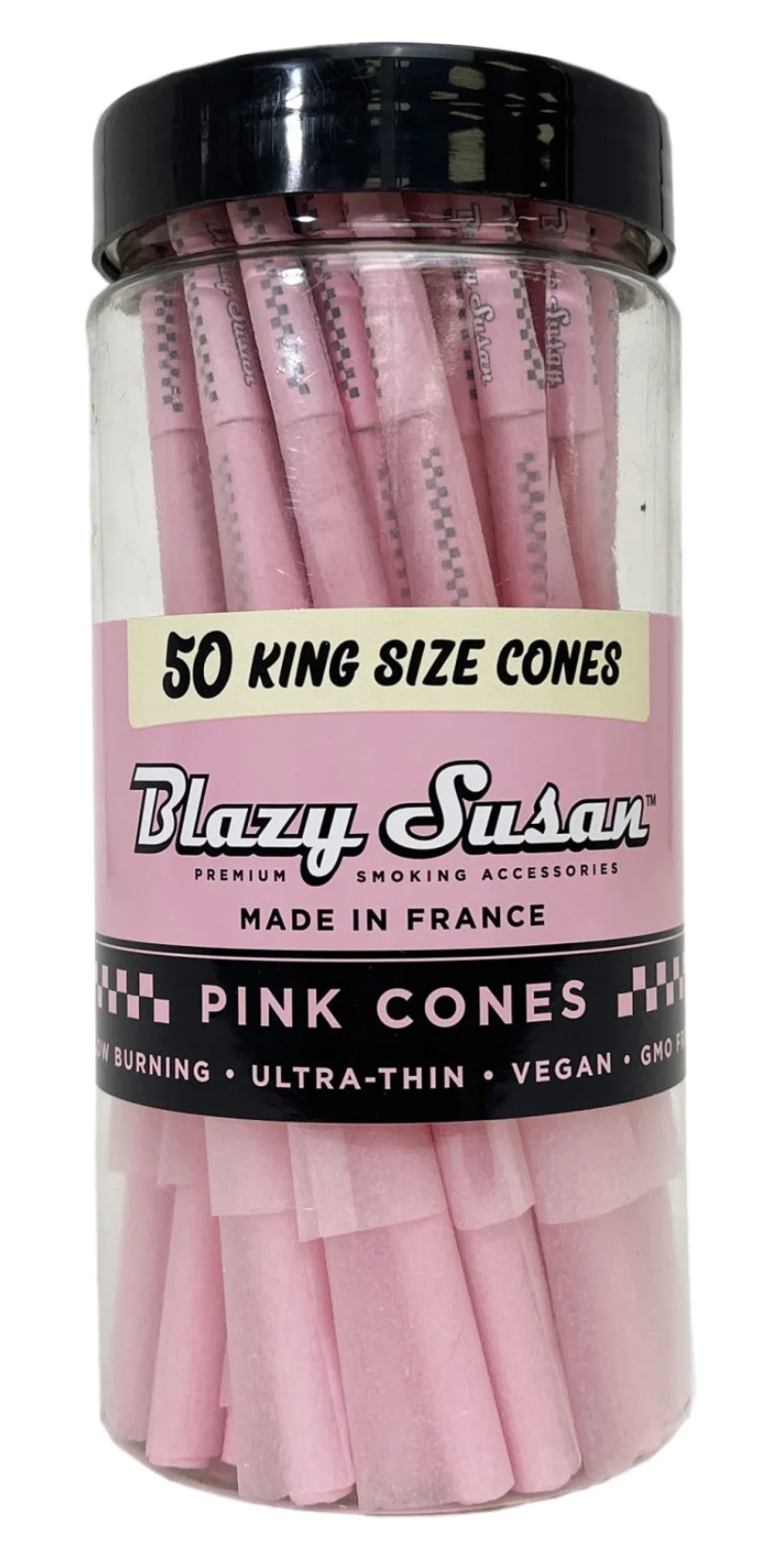 Photograph of product: BLAZY SUSAN PINK PRE ROLLED KING SIZE CONES 50PK