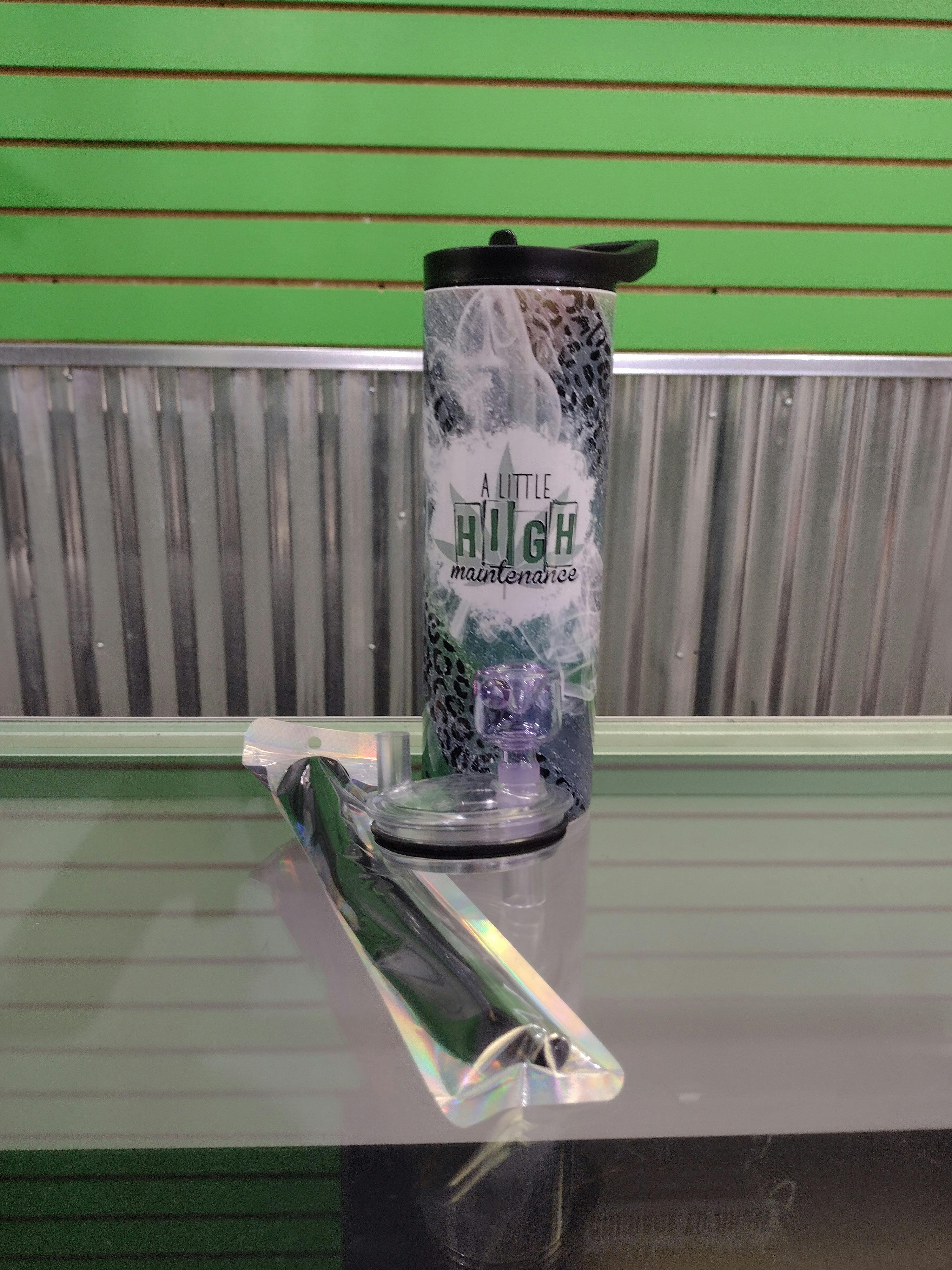 Photograph of product: 20oz 420 Smoker Tumbler with Bong Cup Lid- Little High Maintenance