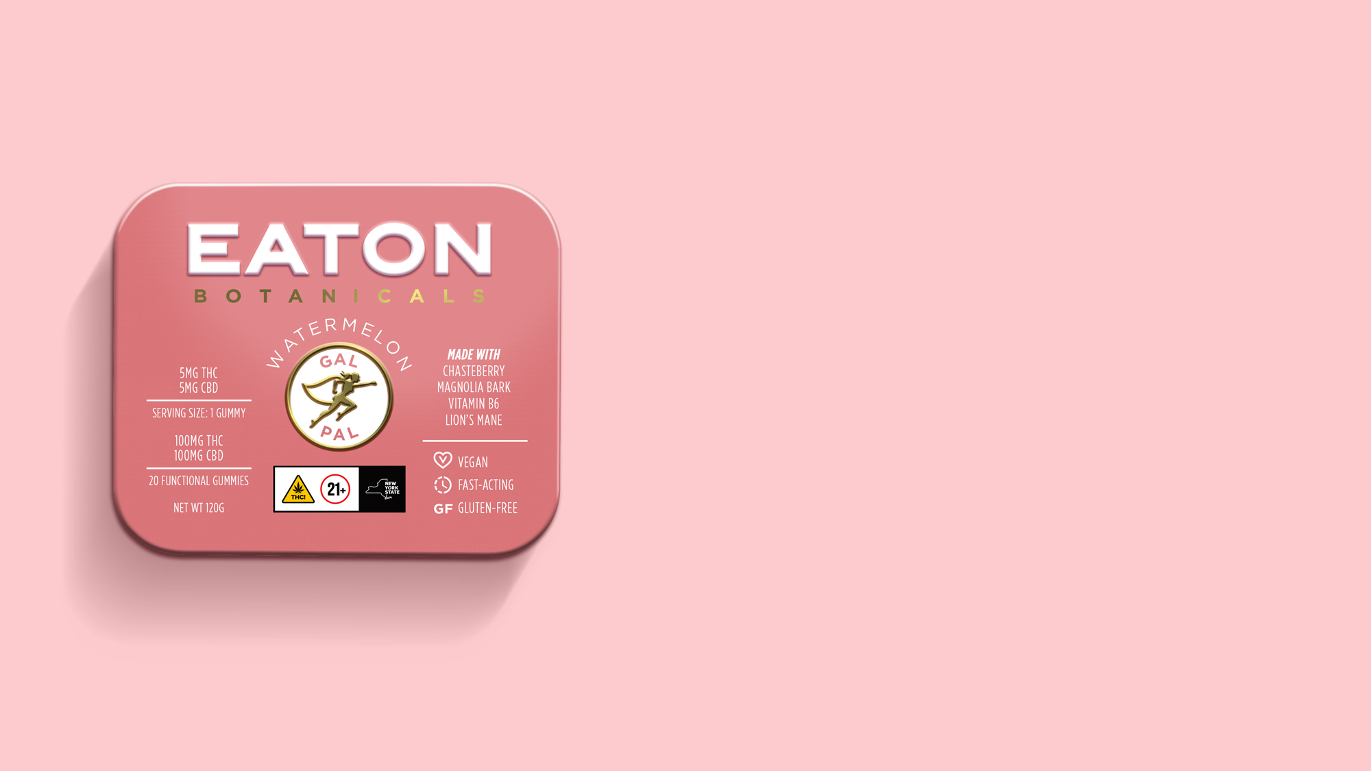 Photograph of product: Eaton Botanicals | Watermelon | Gal Pal | Gummies | 100mg