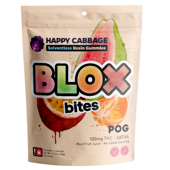 Photograph of product: Happy Cabbage > Multipack Rosin Gummies 100mg > POG