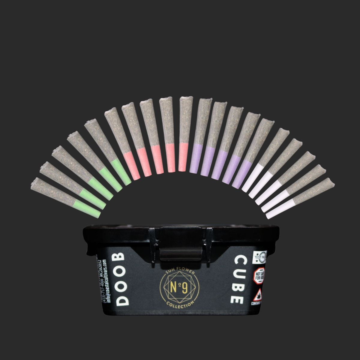Photograph of product: Doob Cube Variety Mini | 20pk= 0.35g Pre Rolls | NO.9