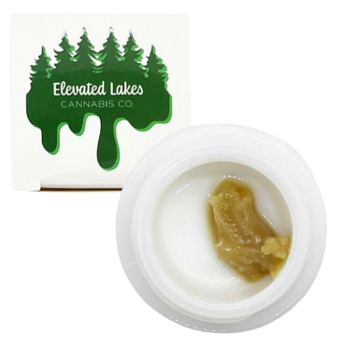 Photograph of product: Elevated Lakes Raspberry Moon Cheese Live Rosin 1g