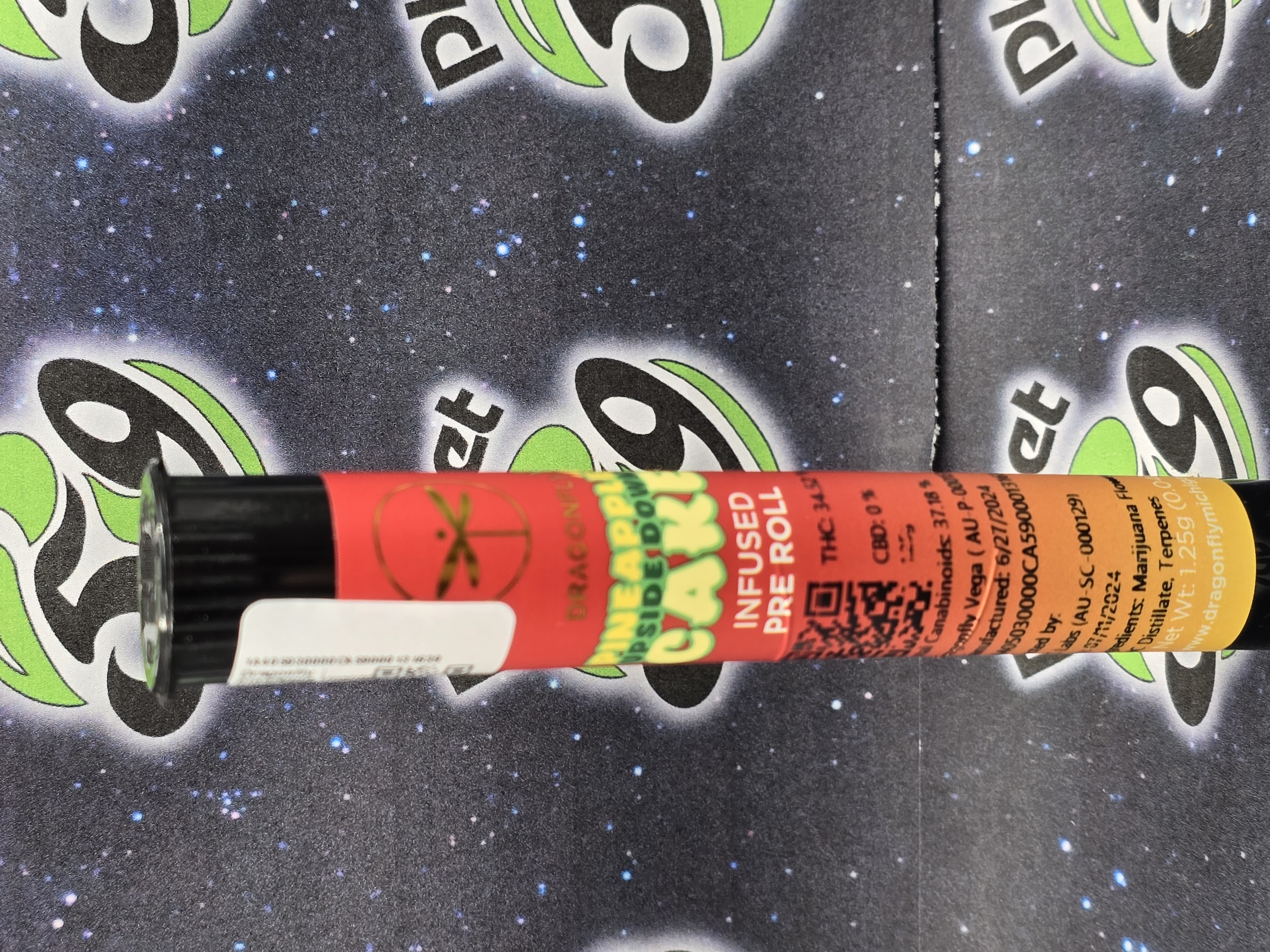 Photograph of product: Dragonfly | Pineapple Upside Down Cake | 1.25 Infused Preroll