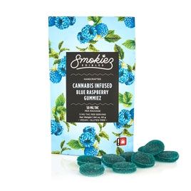 Photograph of product: Smokiez 100mg Pack: Sweet Blue Raspberry - 