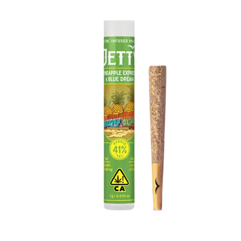 Photograph of product: PINEAPPLE EXPRESS X BLUE DREAM PREROLL 1G - JETTY EXTRACTS
