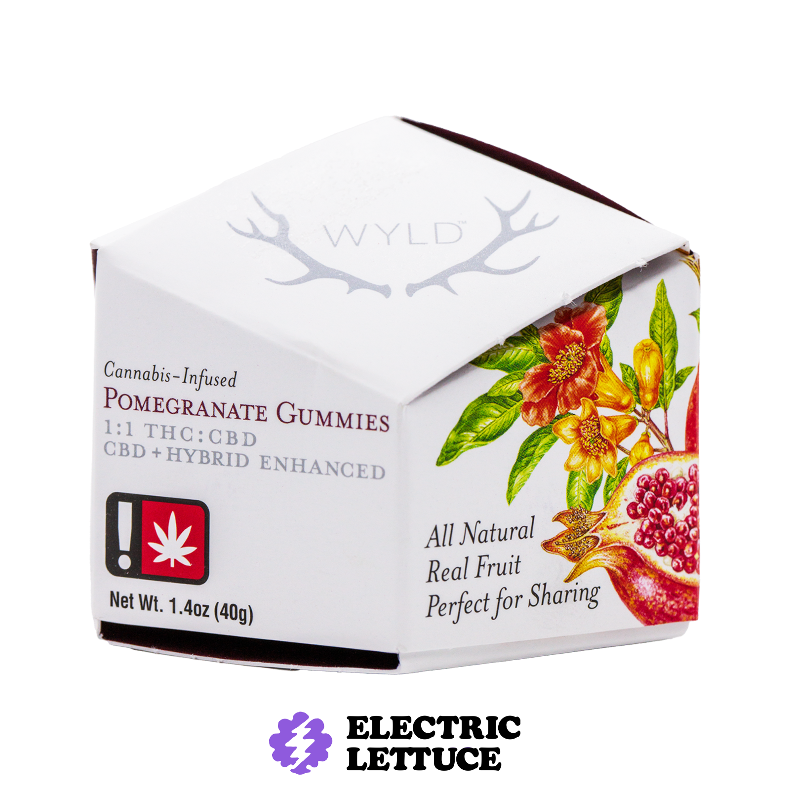 Photograph of product: Wyld 1:1 TH-oui:CBD Pomegranate Gummy 100mg