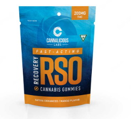 Photograph of product: Mango RSO Recovery - 200mg RSO Gummies by Cannalicious