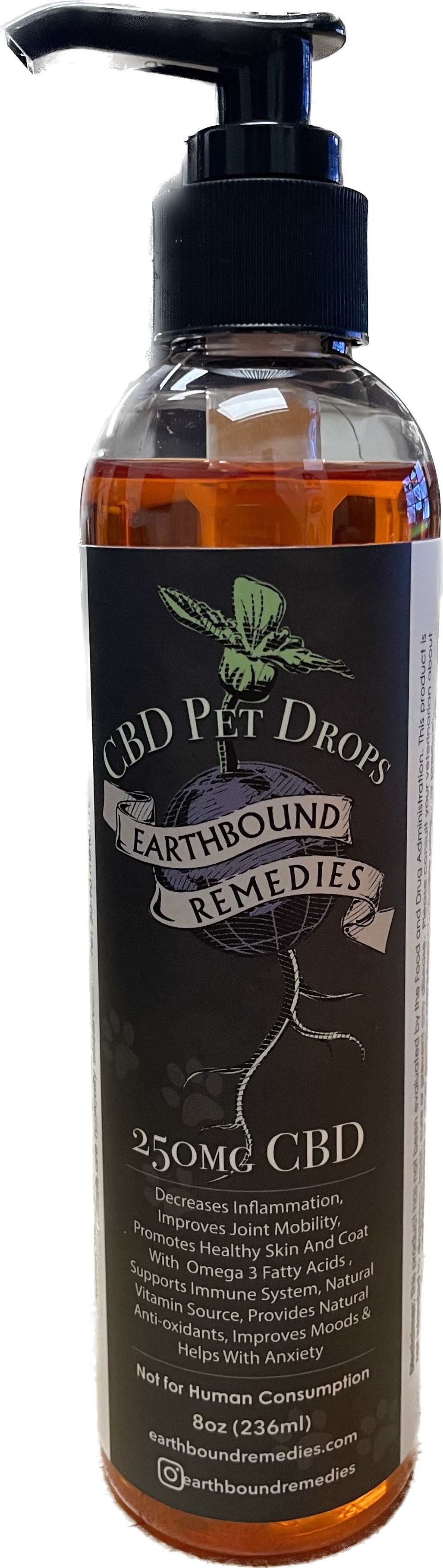 Photograph of product: Earthbound Remedies - Fish Oil Pet Drops 250mg CBD