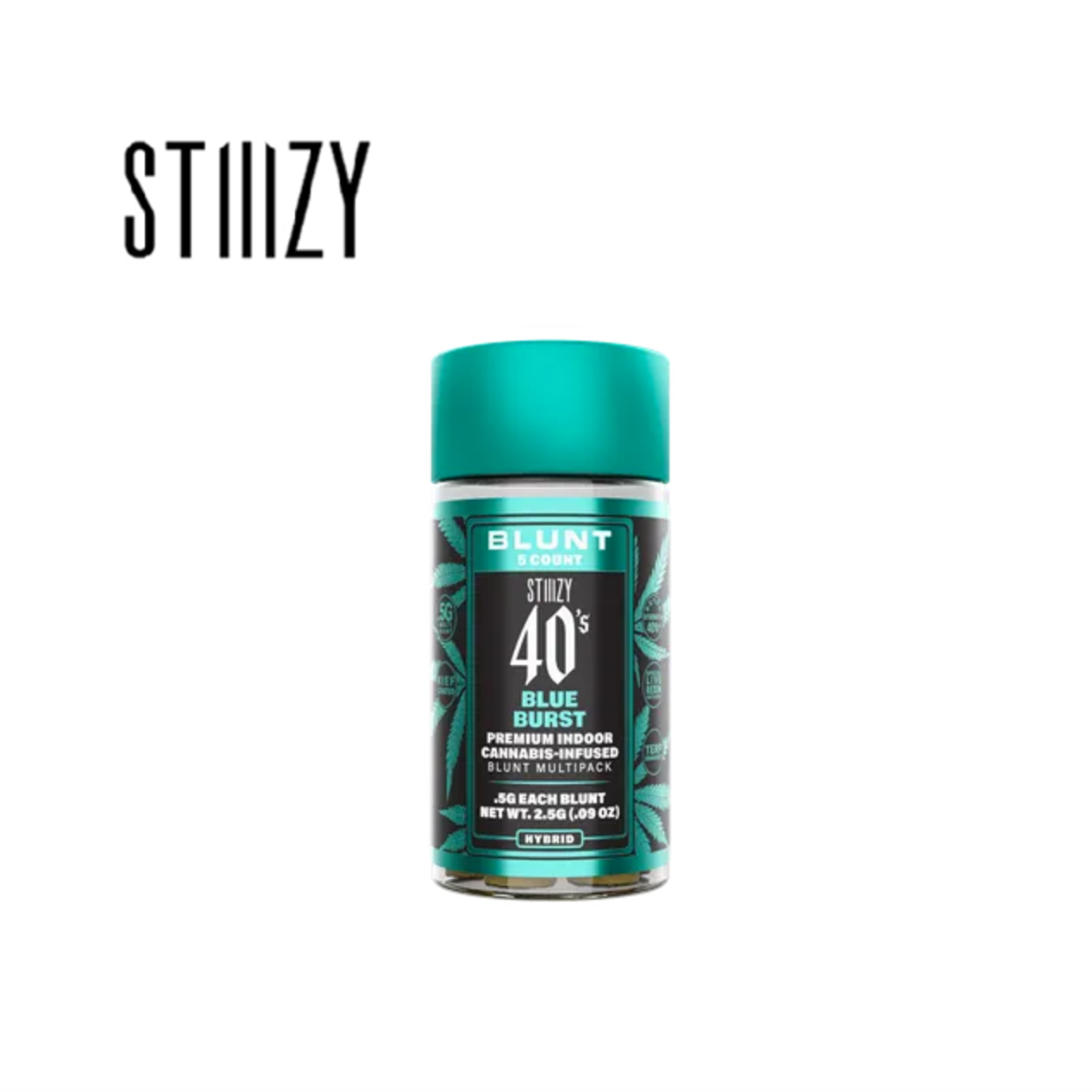 Photograph of product: 40'S BLUE BURST .5G 5 PACK BLUNTS