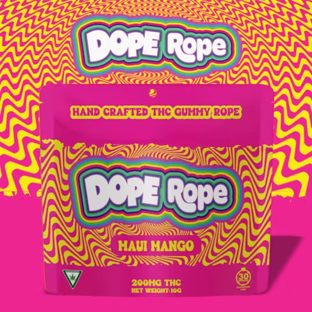 Photograph of product: Dope Rope - 200mg Gummy Rope - Maui Mango
