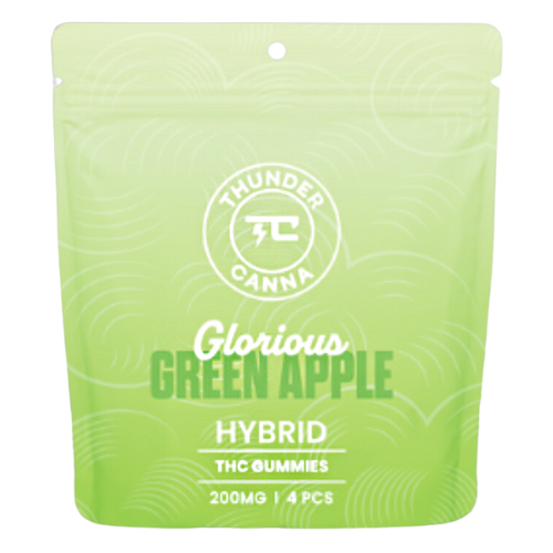 Photograph of product: Thunder Canna Glorious Green Apple Gummies 4pk 200mg TH-oui