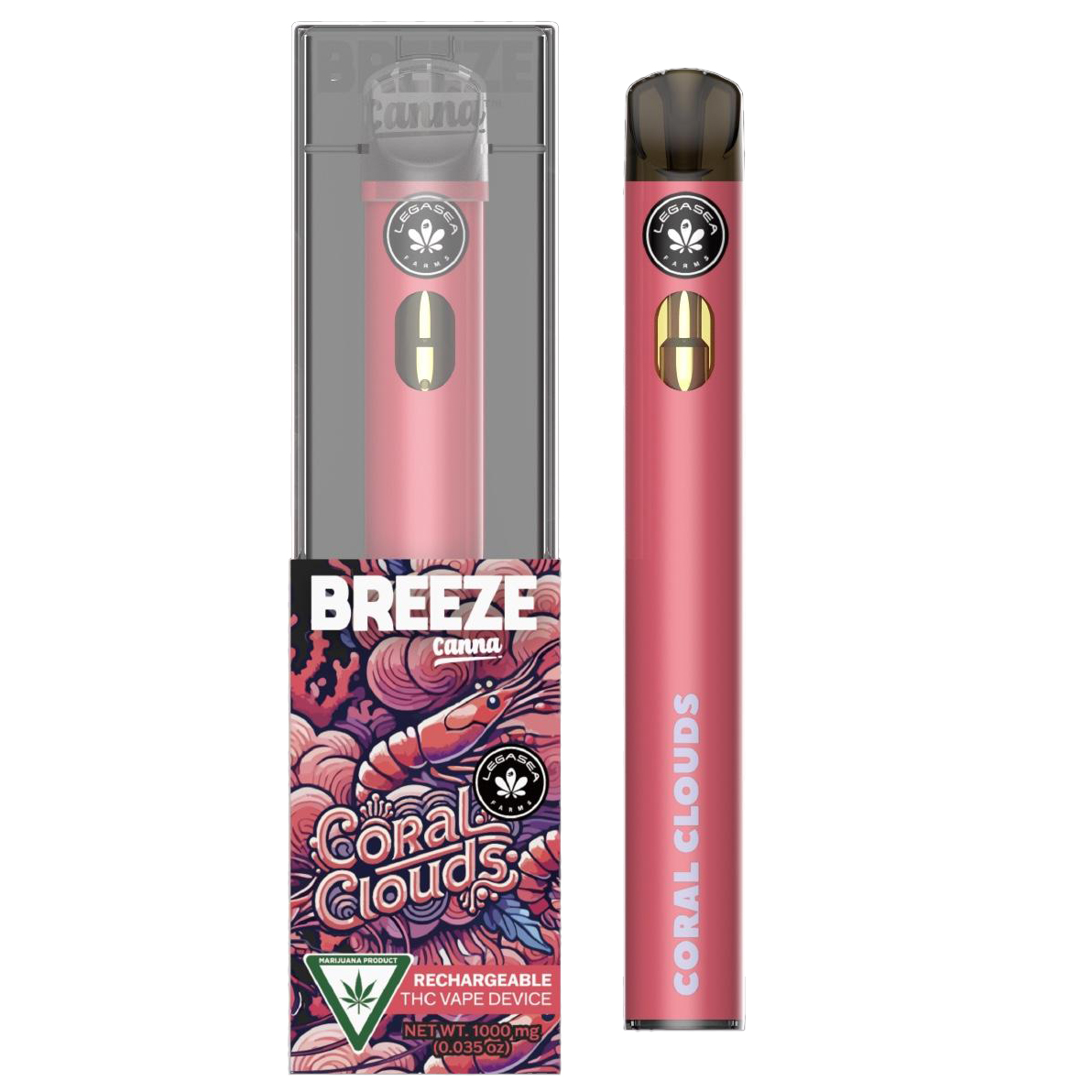 Photograph of product: Breeze Canna x LegaSea Coral Clouds Rechargeable Vape Rec