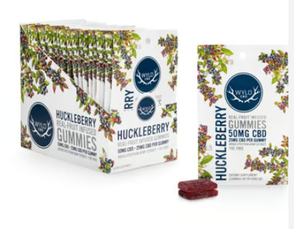 Photograph of product: WYLD CBD Huckleberry Gummies 2pk 50mg