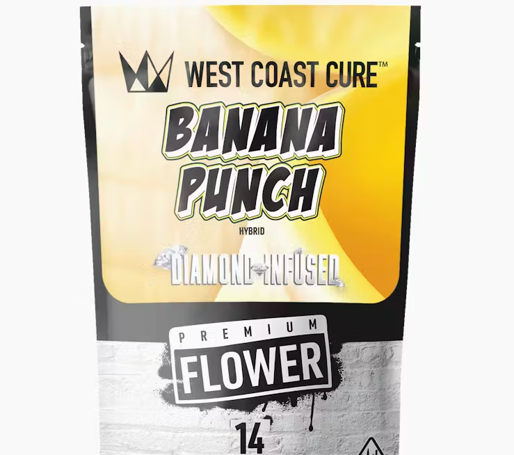 Photograph of product: West Coast Cure Banana Punch Hybrid Infused Flower 14g