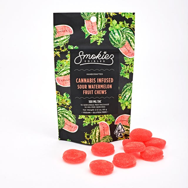 Photograph of product: SOUR WATERMELON BALANCE FRUIT CHEWS 100MG 10PC