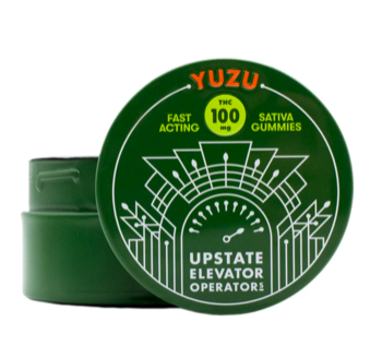 Photograph of product: Upstate Elevator | Fast-Acting Oui'd Gummies | 10mg TH-oui: 10mg CBG 10 pack | Yuzu