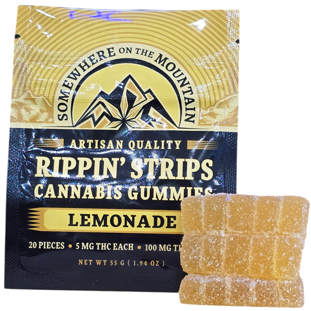 Photograph of product: SOTM - Lemonade 'Rippin Strips' Gummies - 100MG TH-oui