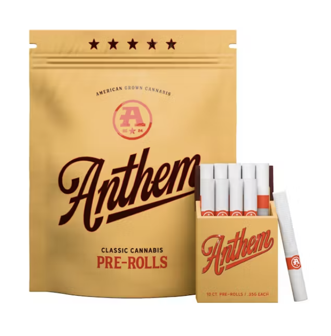 Photograph of product: Anthem- 3.5g 10pk Prerolls- Oui'd Blend