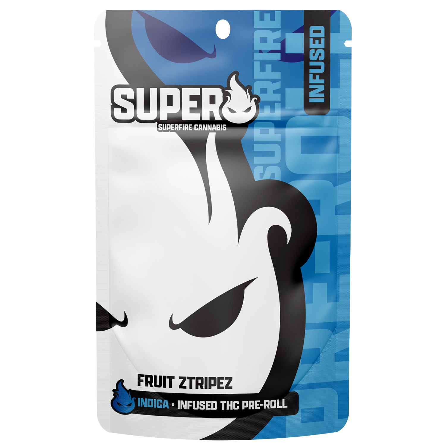 Photograph of product: Infused Pre Roll - Superfire - Fruit Ztripez - (Hybrid) - 33.4% TH-oui