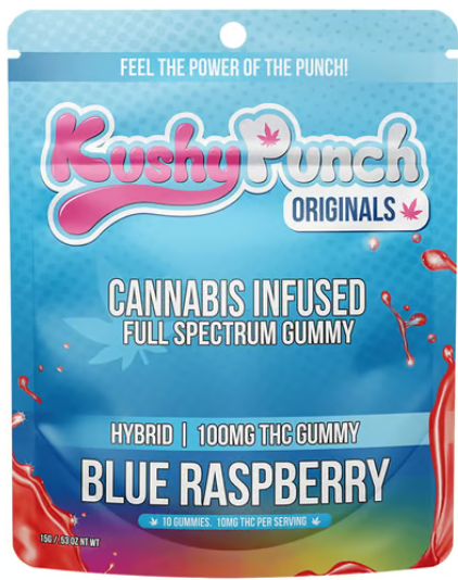 Photograph of product: Blue Raspberry (H) Kushy Punch | 10 Pack Gummies (100mg)