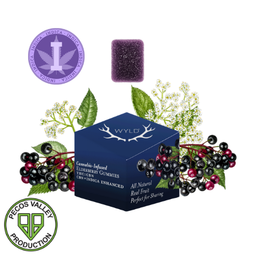 Photograph of product: Wyld | Edible TH-oui | Gummies 2:1 | 10pk | Elderberry (IDH) | 100mgTH-oui/50mgCBN