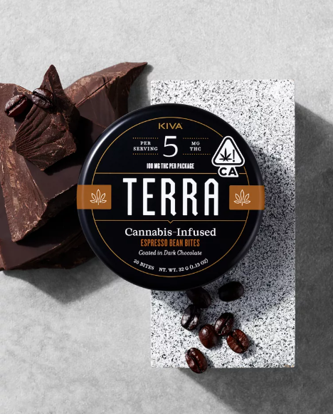 Photograph of product: CL Kiva Terra Bites - Dark Choc Espresso 100mg