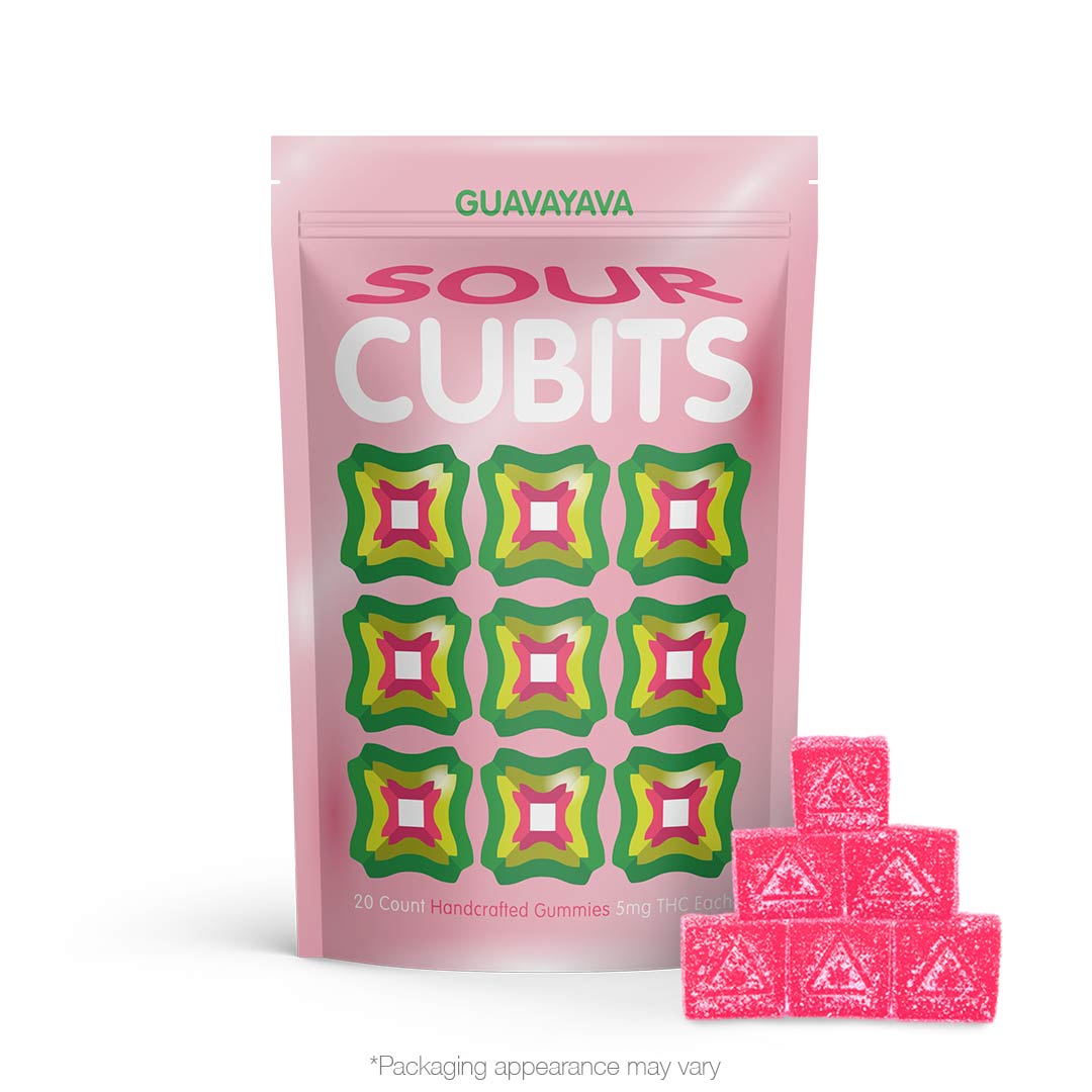 Photograph of product: Cubits: Sour Guavayava | 100mg TH-oui | 20pk