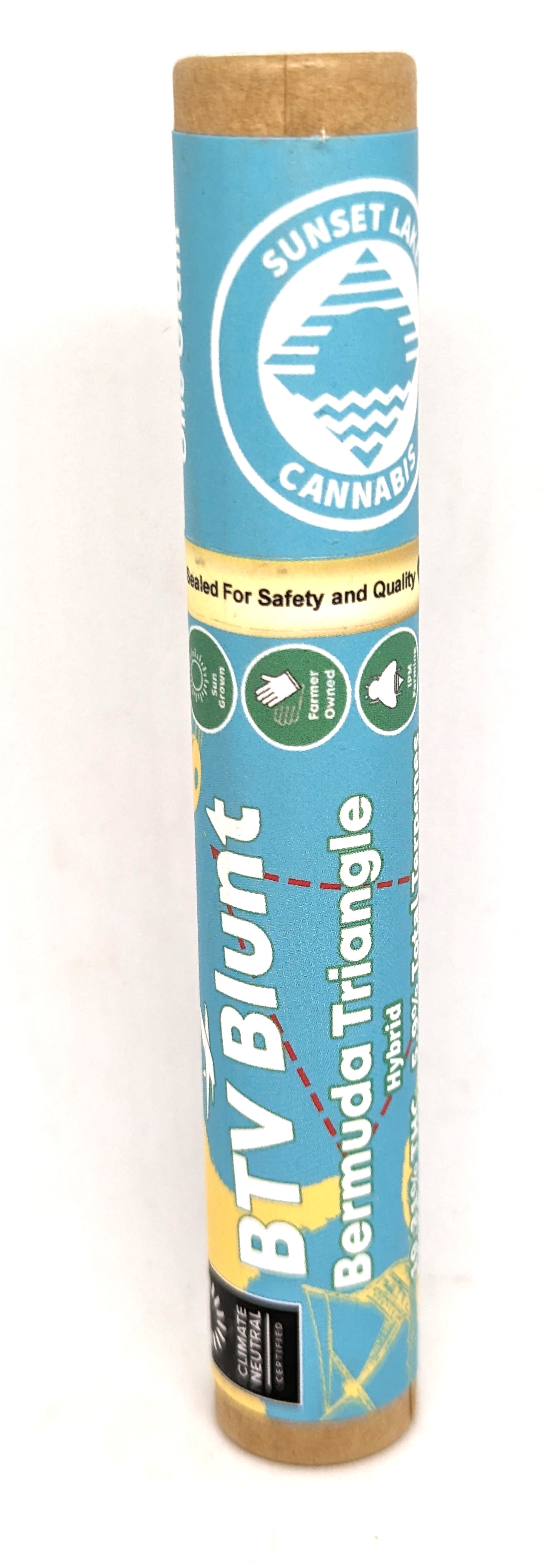Photograph of product: Bermuda Triangle Hemp Leaf Blunt | Sunset Lake