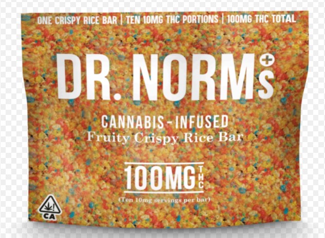 Photograph of product: FRUITY PEBBLES 100MG RICE CRISPY BAR