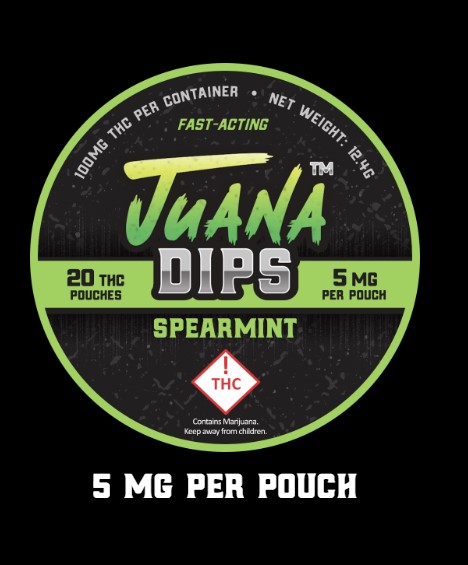 Photograph of product: Spearmint Juana Dips 5mg TH-oui Pouch