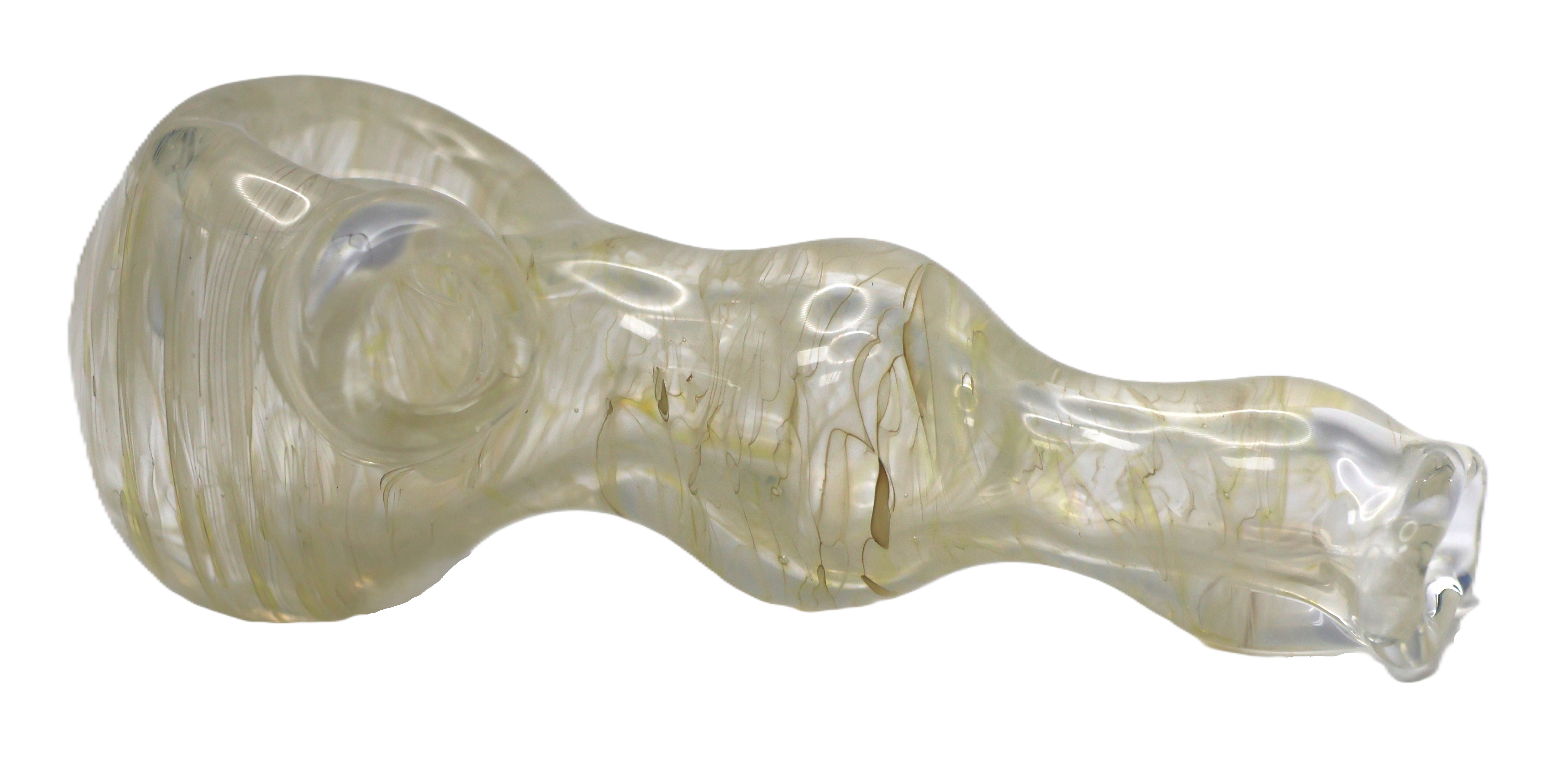 Photograph of product: Clear + White Swirl Spoon Pipe - Vermont Blown Glass