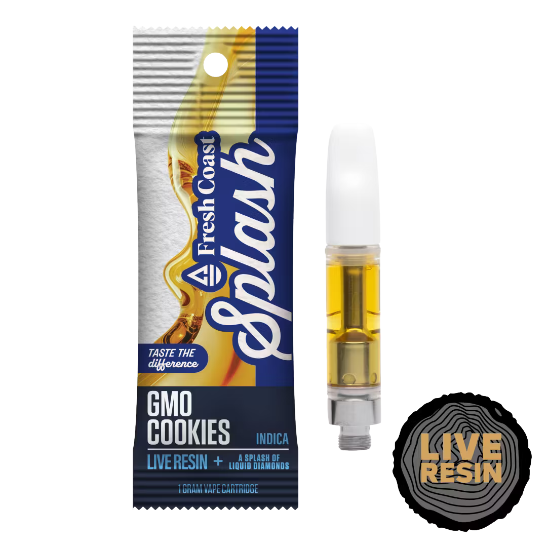 Photograph of product: GMO Cookies 1G Splash Live Resin 510 Pen By Fresh Coast