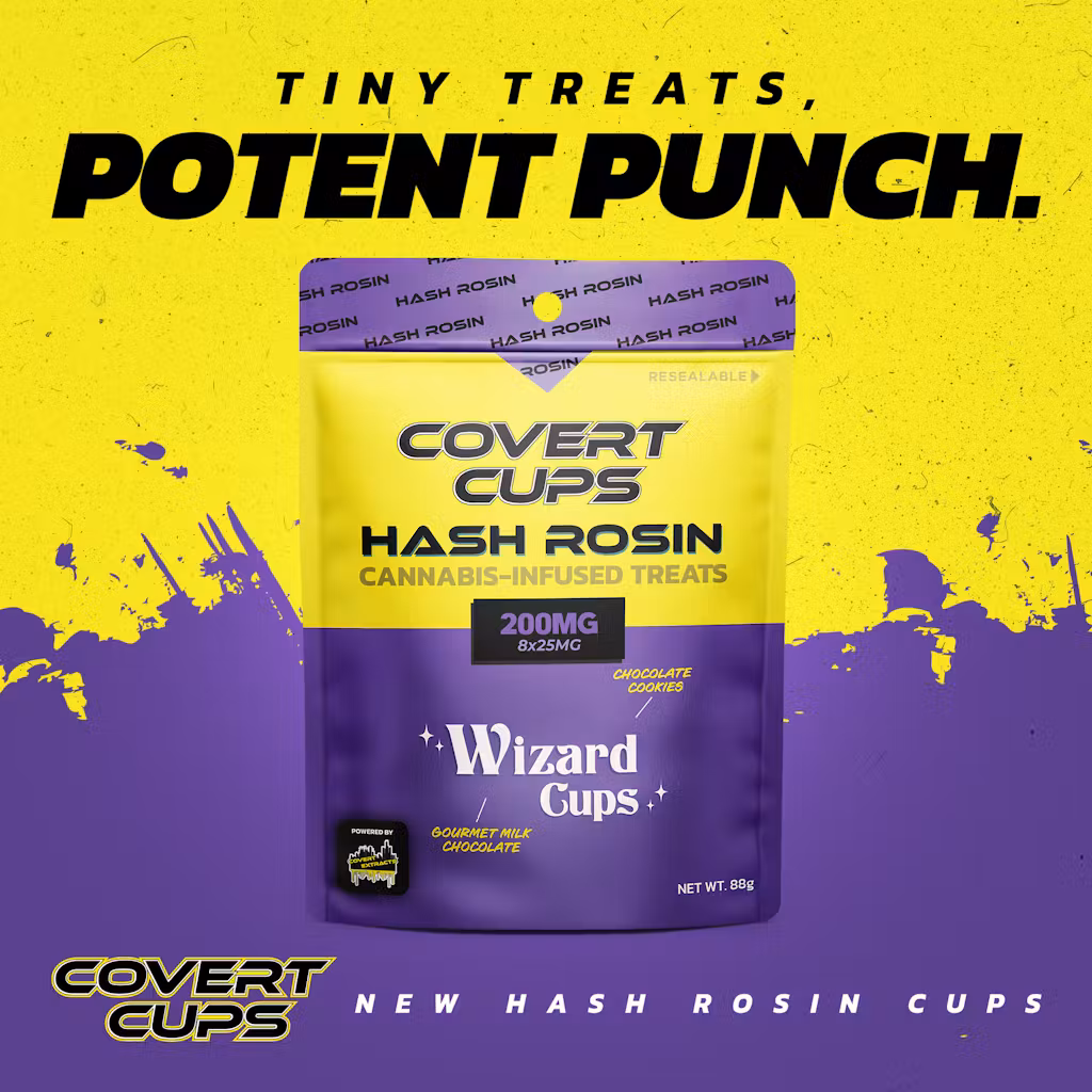 Photograph of product: Covert Cups - 200mg au chocolat Rosin Cups - Wizard
