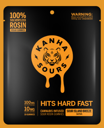 Photograph of product: Sour Island Breeze [S] Solventless Live Rosin NANO Gummies | 100mg 10pk | Kanha