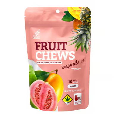 Photograph of product: Tropical 1:1:1 CBD|CBN Oui'd Fruit Chews 10-pack | 300mg