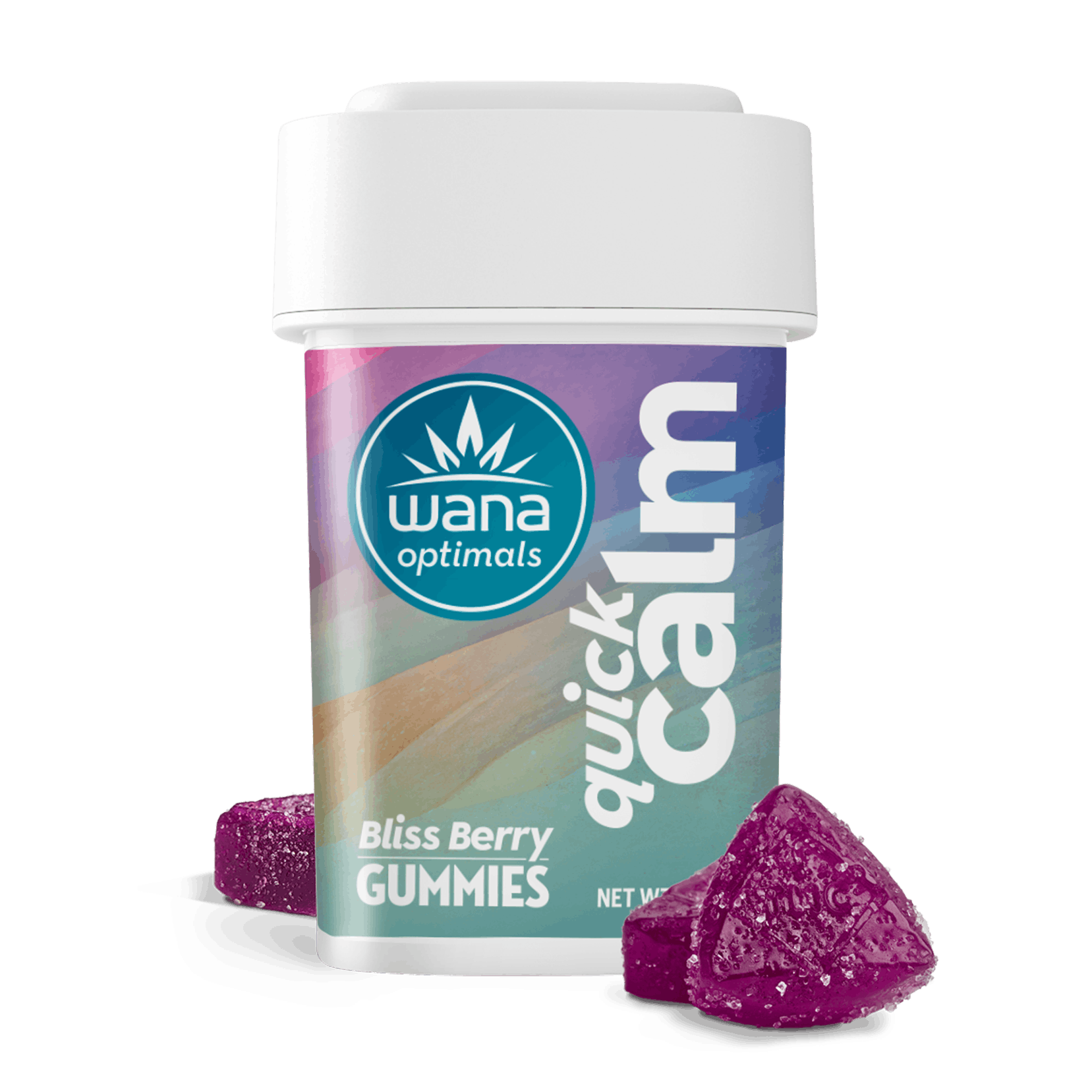Photograph of product: Wana Optimals Quick Calm Bliss Berry Gummies 100mg Rec
