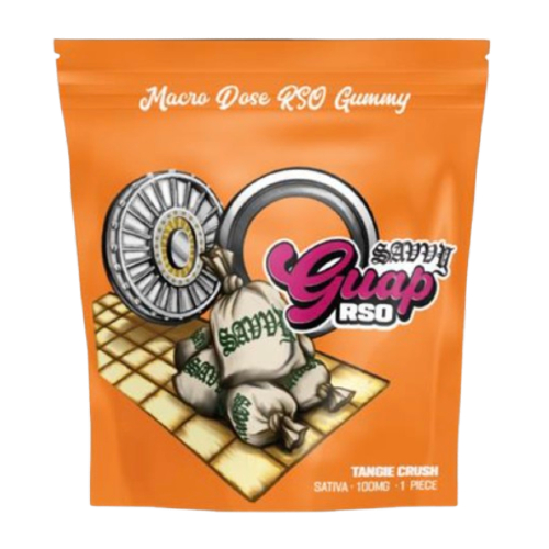 Photograph of product: Savvy Guap Gummie 1pc Tangie Crush 100mg