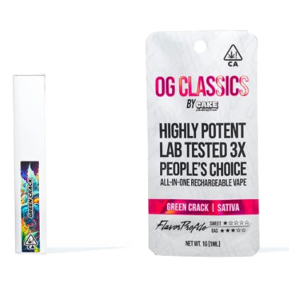 Photograph of product: Green Crack  | 1g AIO OG Classic - 