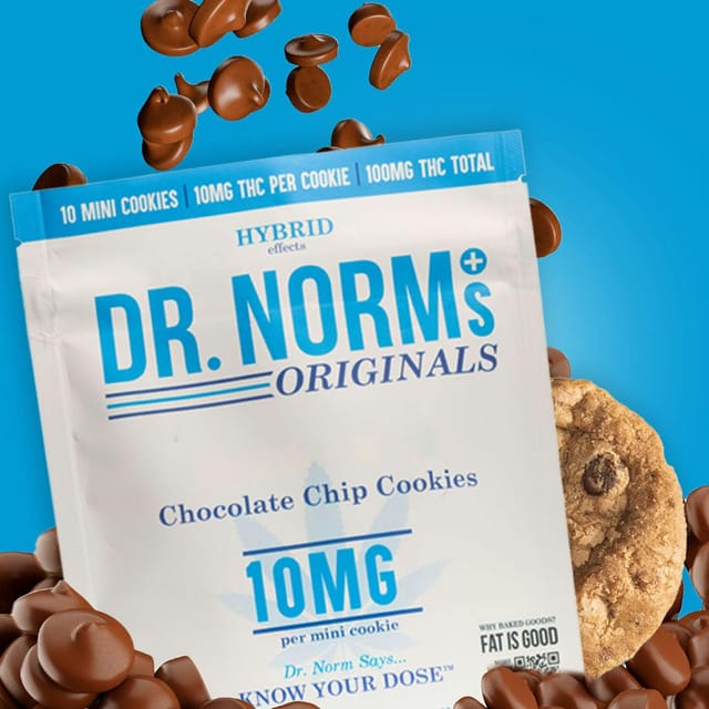 Photograph of product: Dr. Norm's- 100mg Chocolate Chip Cookies (10 cookies) - 