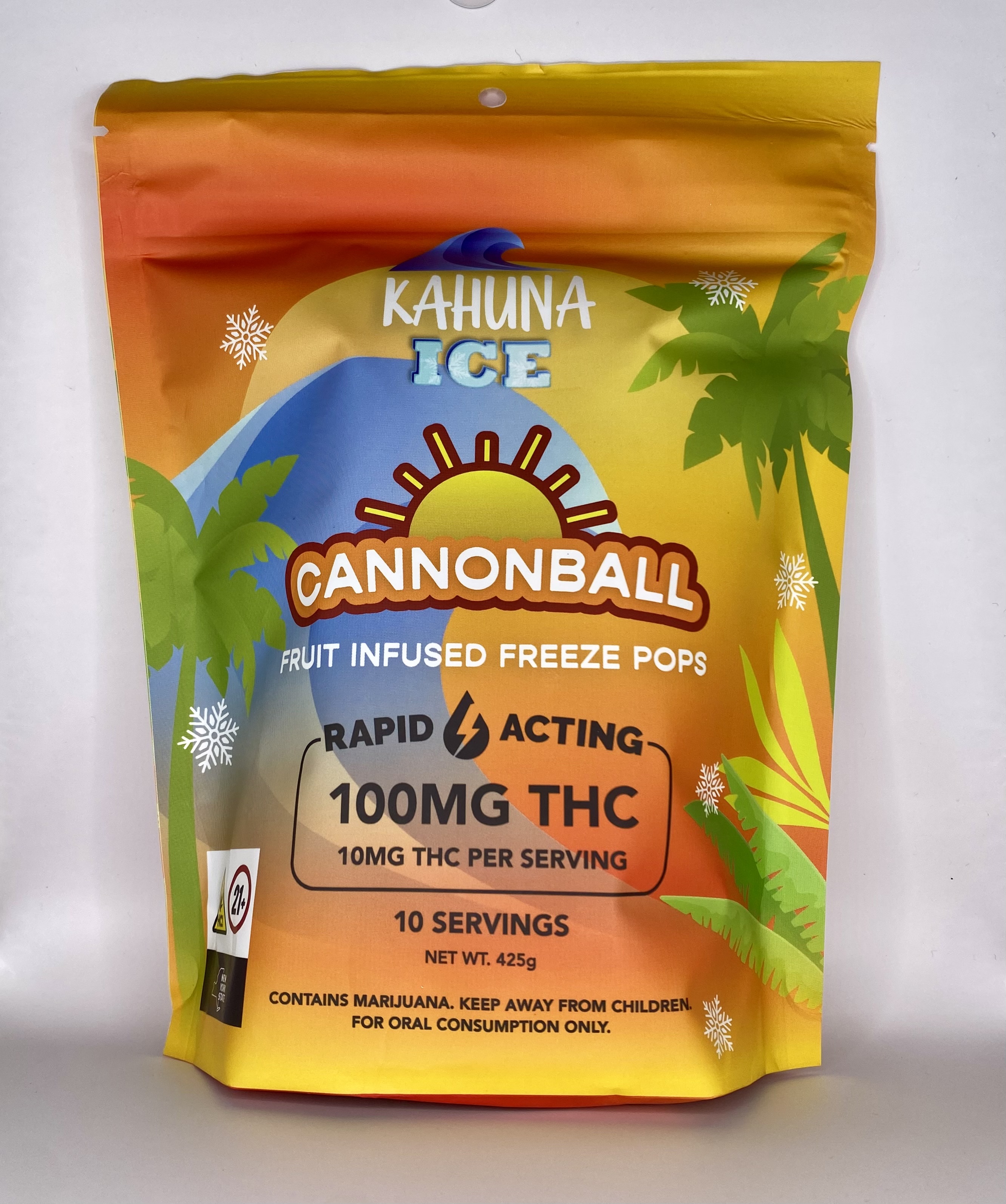 Photograph of Product: Kahuna Ice | 100mg 10pk | Freeze Pops