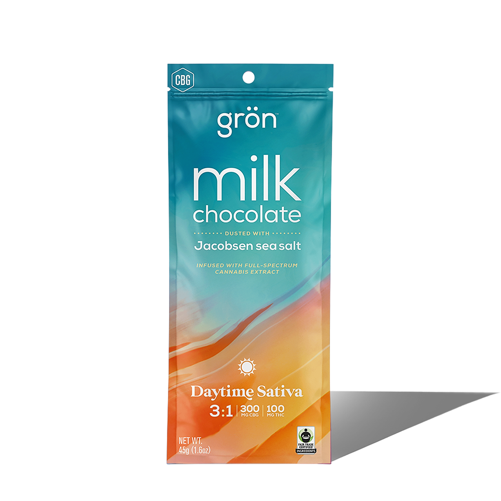 Photograph of product: Gron - Full Bar - Milk Choc. 3:1 CBG w/ Sea Salt