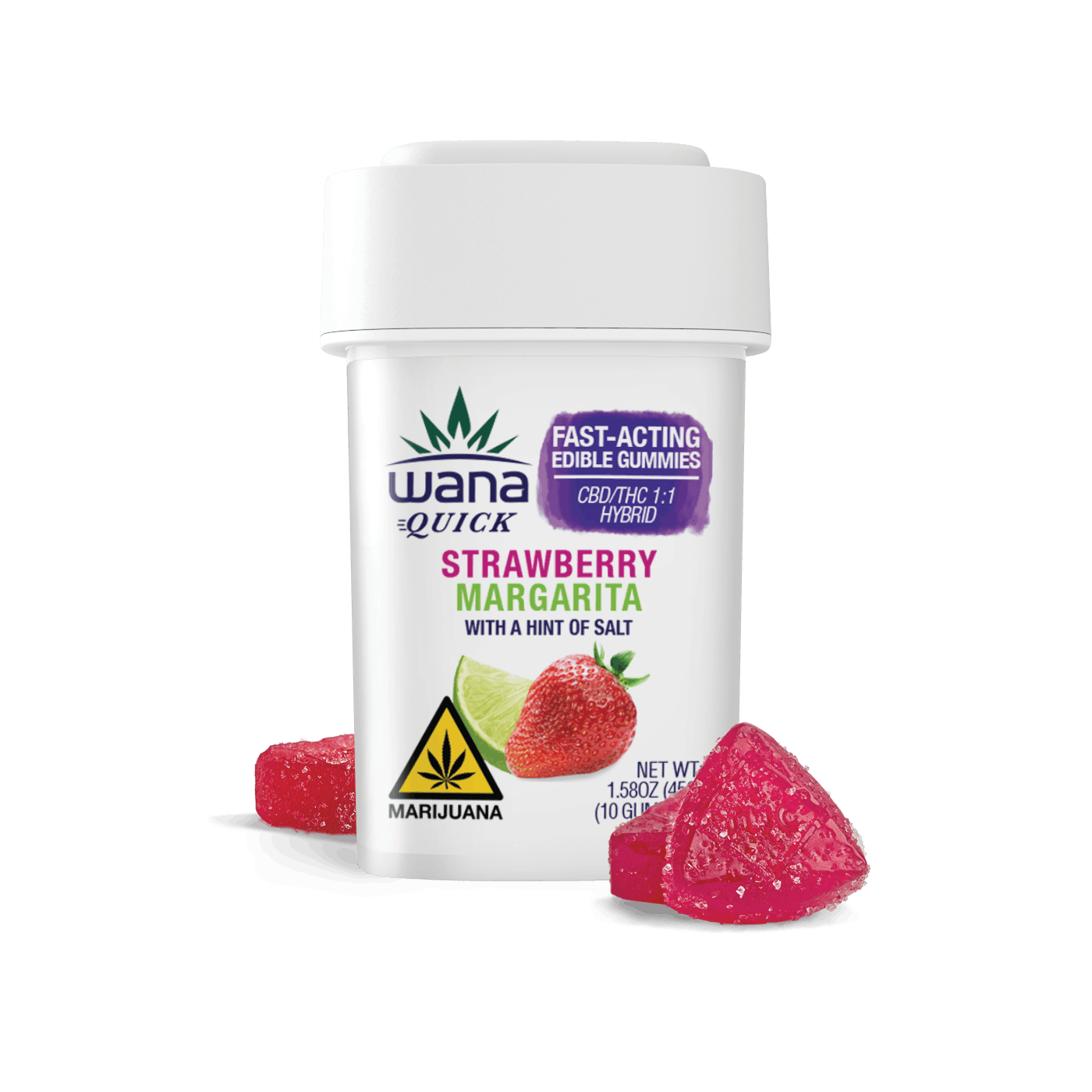 Photograph of product: Strawberry Margarita 1:1 - TH-oui/CBD - Quick - Gummy - 10ct - 100mg