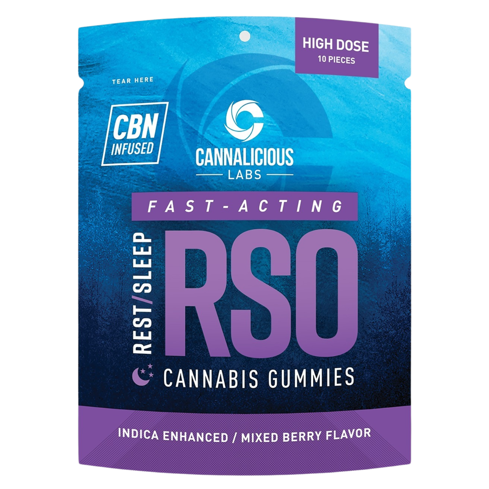 Photograph of product: Cannalicious Labs | Mixed Berry REST/SLEEP | Fast-Acting RSO Gummies | 200mg